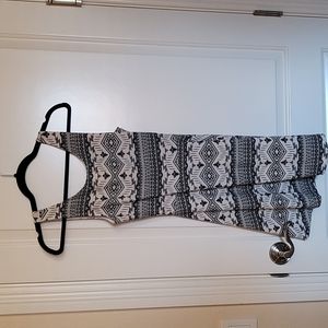H&M black and white tribal print dress